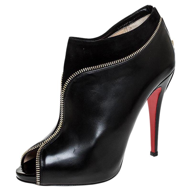 Suede Col Zippe Ankle Boots Size 