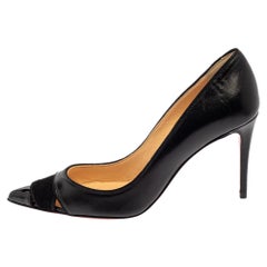 Christian Louboutin Black Leather And Suede Pumps Size 35