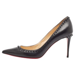 Christian Louboutin Black Leather Anjalina Pumps Size 38.5
