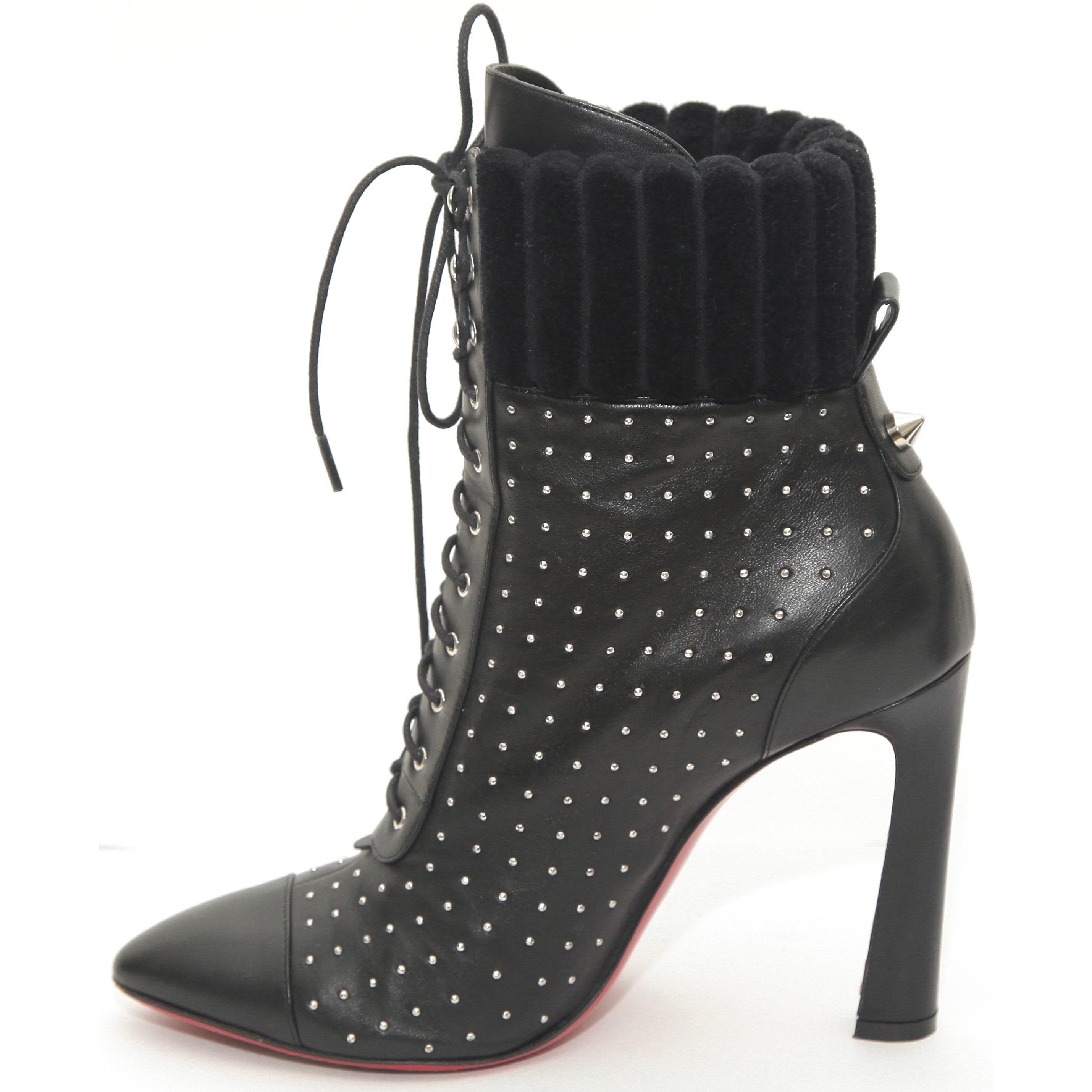 louboutin lace up boots