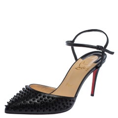 Christian Louboutin Black Leather Baila Sandals Size 37