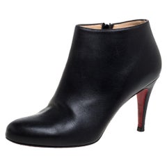 Christian Louboutin Black Leather Belle Ankle Boots Size 39