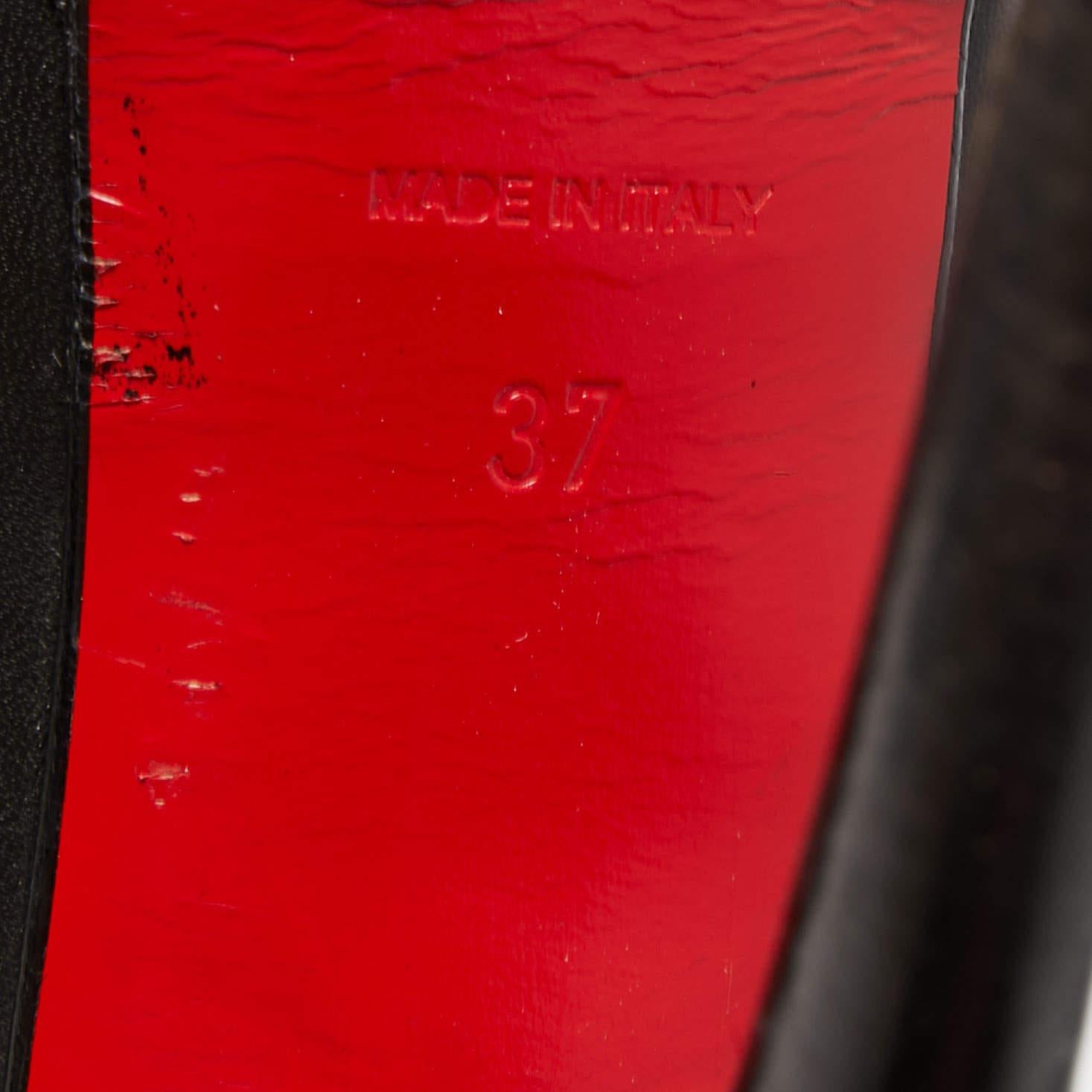 Christian Louboutin Black Leather Bianca Botta Knee High Boots Size 37 1