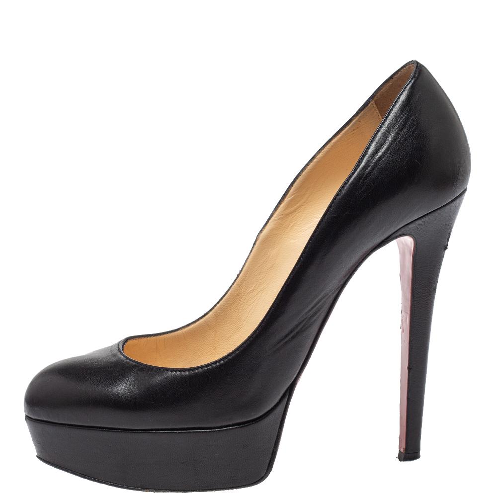 Christian Louboutin Black Leather Bianca Pumps Size 37 For Sale at 1stDibs