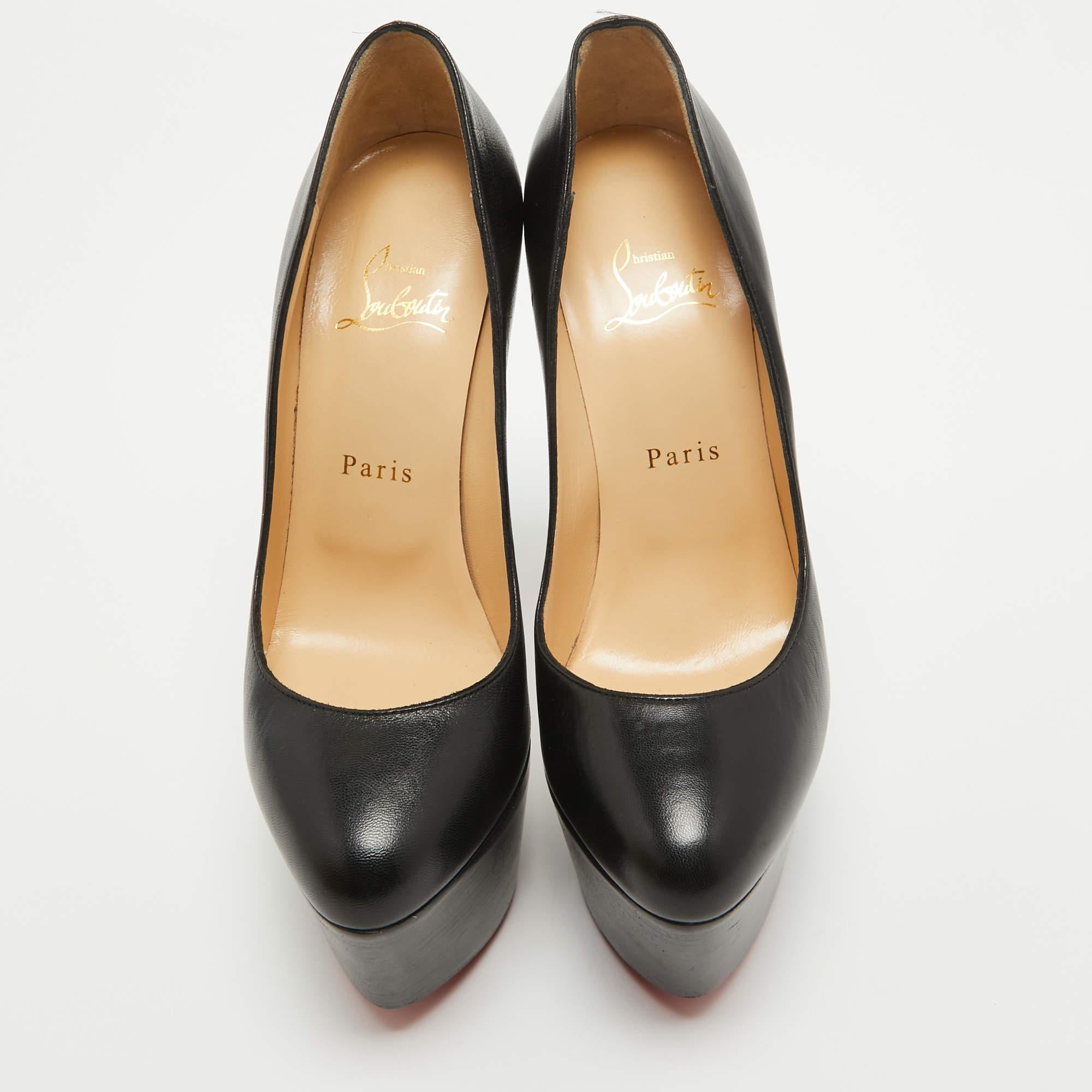 These pumps from Christian Louboutin are meant to be a loved choice. Wonderfully crafted and balanced on sleek heels, the pumps will lift your feet in a stunning silhouette.

Includes
Branded Box
