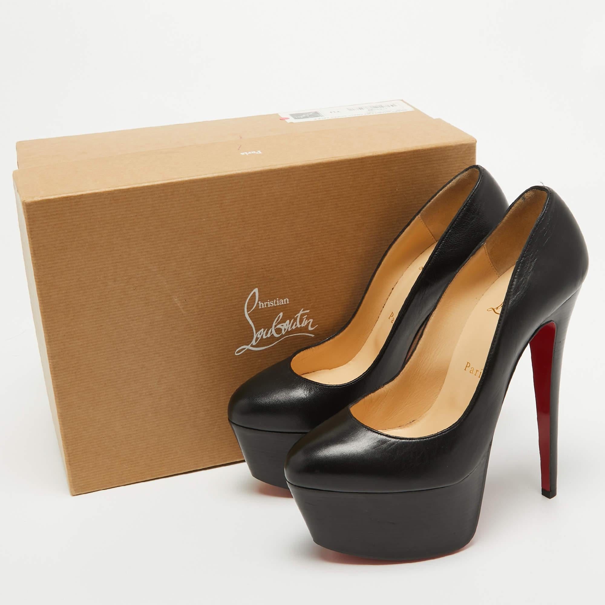 Christian Louboutin Black Leather Bianca Pumps Size 38.5 5