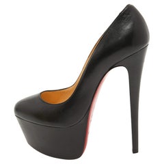 Christian Louboutin Black Leather Bianca Pumps Size 38.5