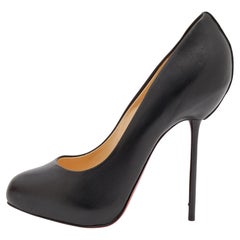 Christian Louboutin Black Leather Big Lips Pumps Size 40.5