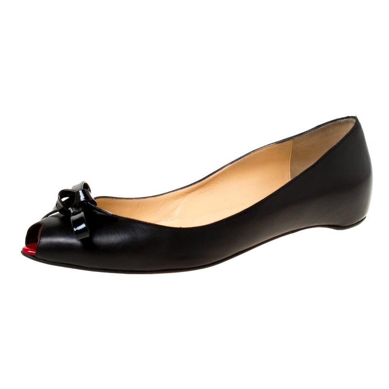 christian louboutin peep toe flats