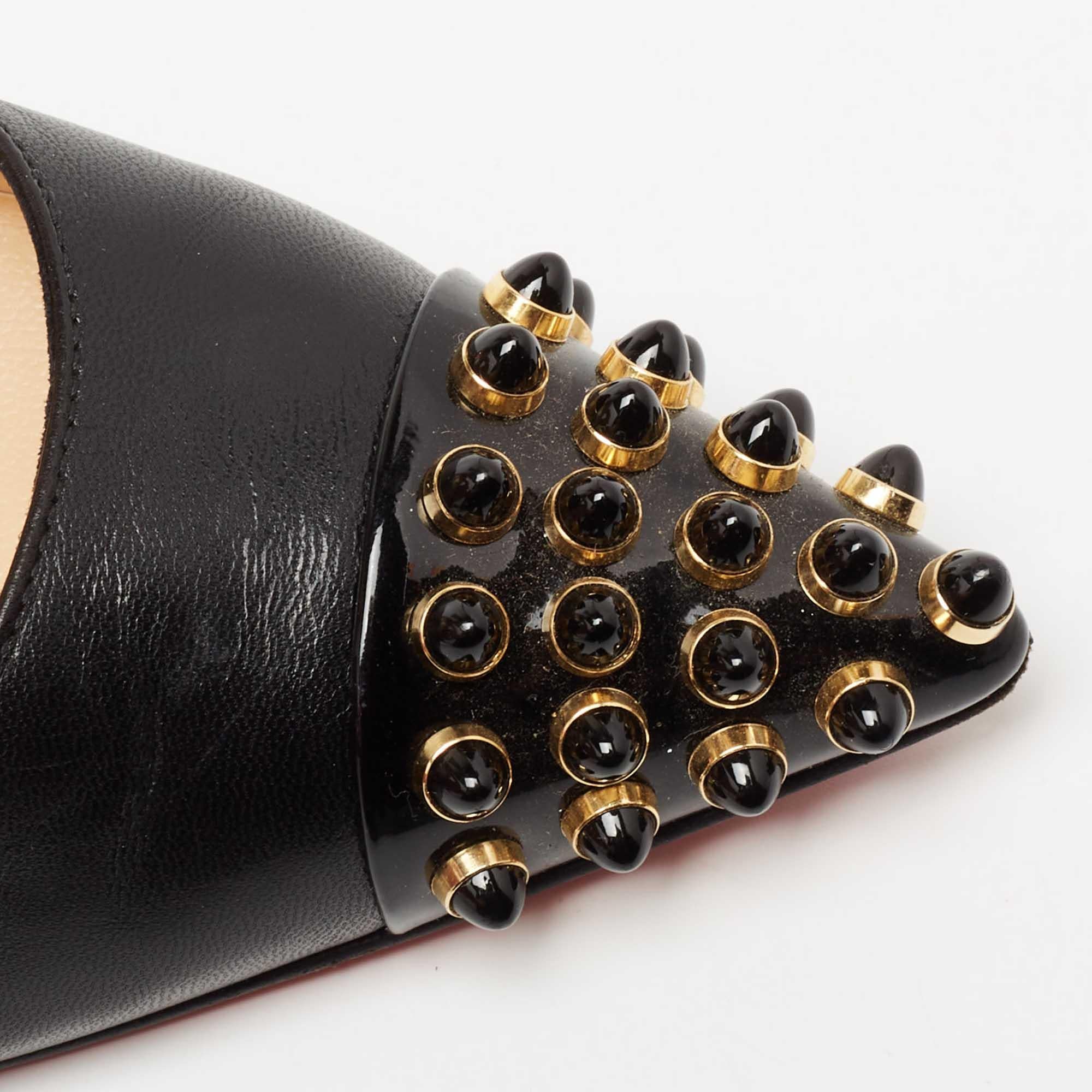 Christian Louboutin Black Leather Cabo Pumps Size 37.5 2