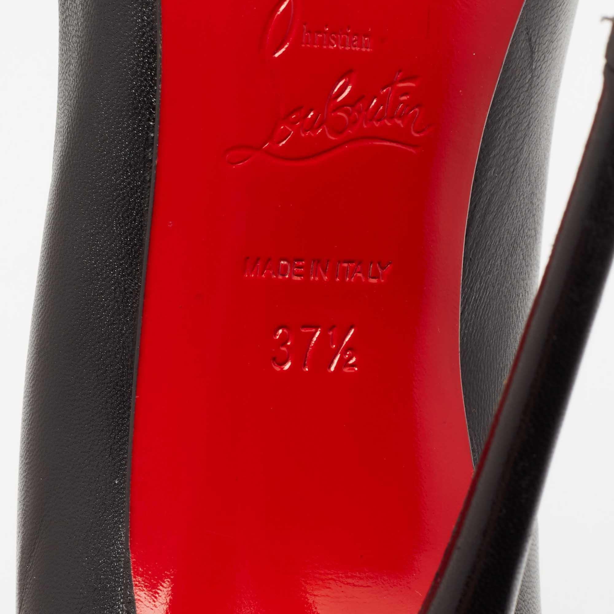 Christian Louboutin Black Leather Cabo Pumps Size 37.5 4