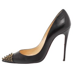 Christian Louboutin Black Leather Cabo Pumps Size 37.5