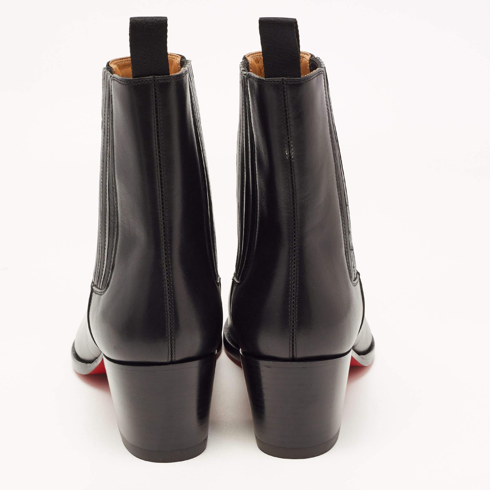 Christian Louboutin Black Leather Chelsea Boots Size 43 1