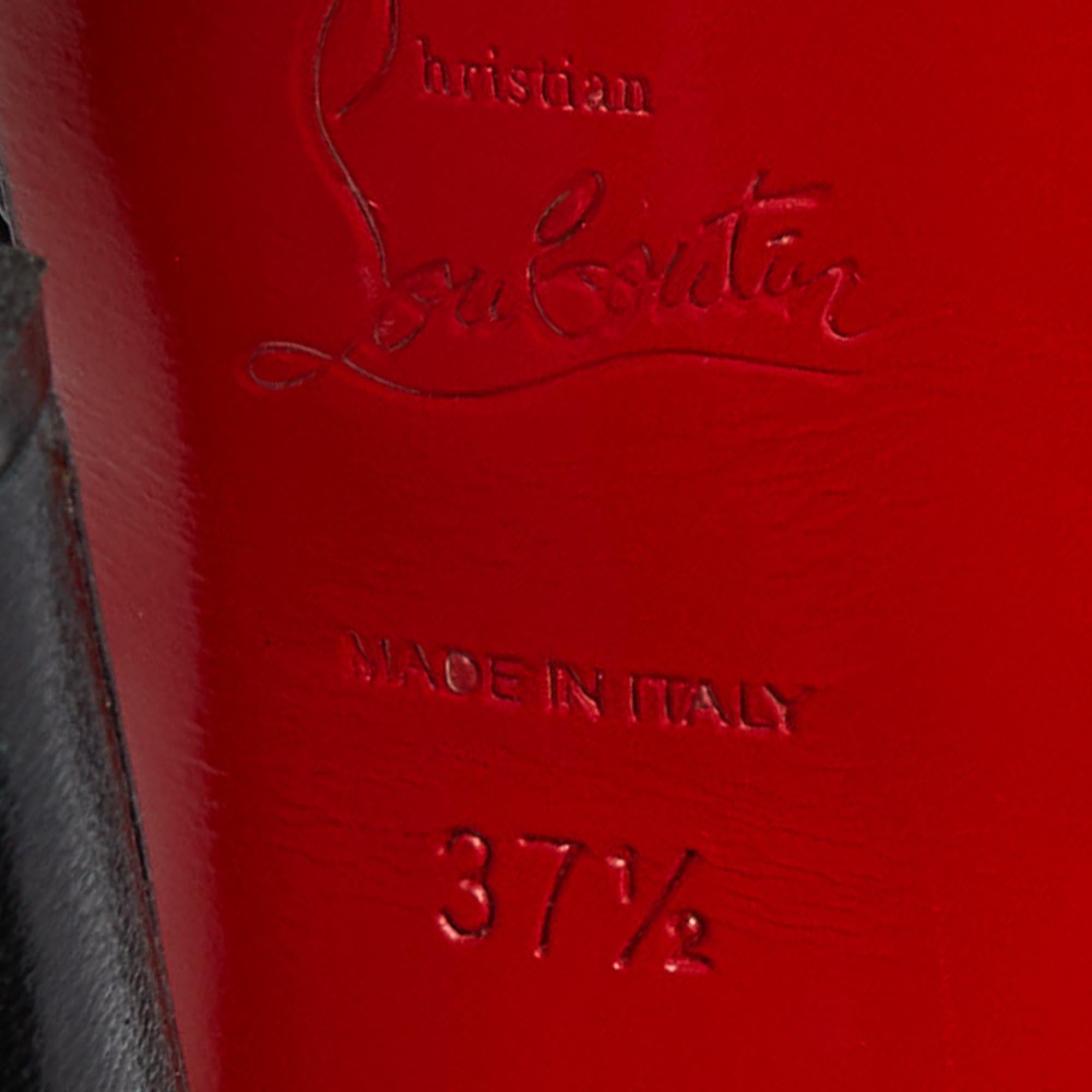 Christian Louboutin Black Leather Confusalta Platform Sandals Size 37.5 For Sale 4
