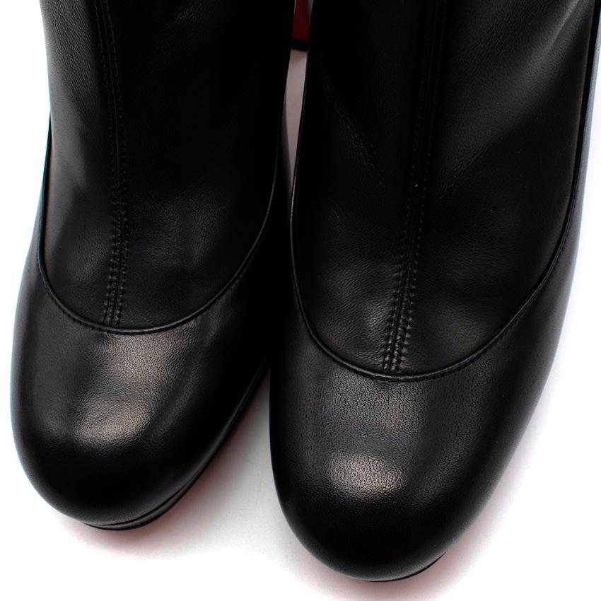 Women's or Men's Christian Louboutin Black Leather Contrevent 100 Heeled Ankle Boots Size EU 39.5