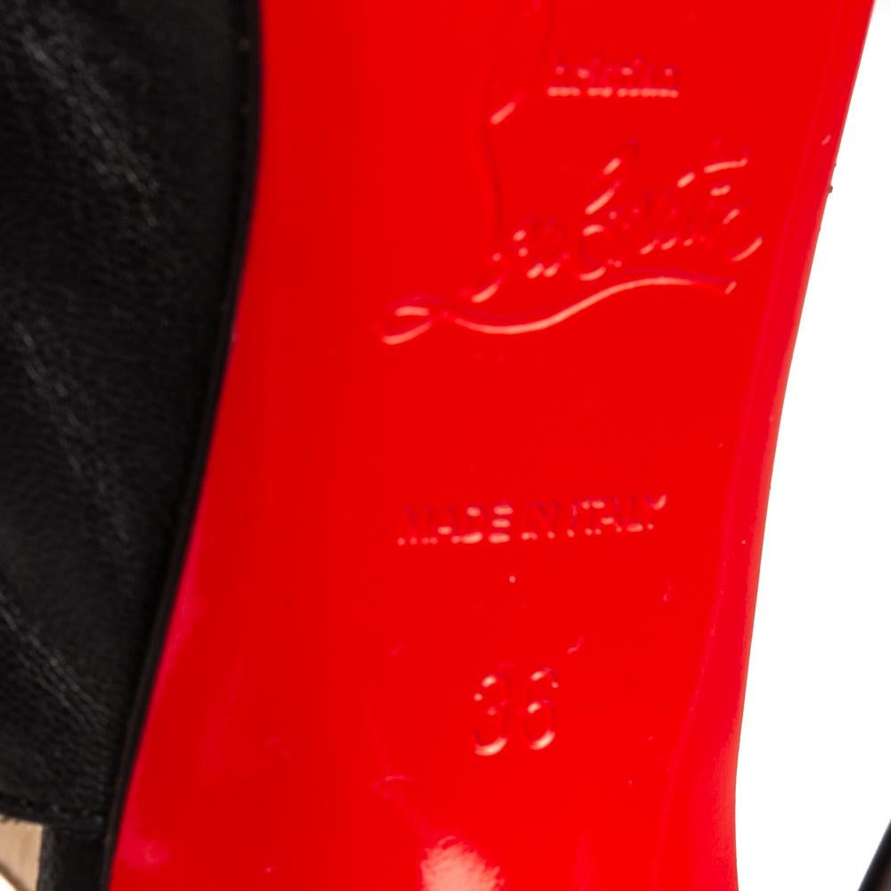 Women's Christian Louboutin Black Leather Corsita Booties Size 36