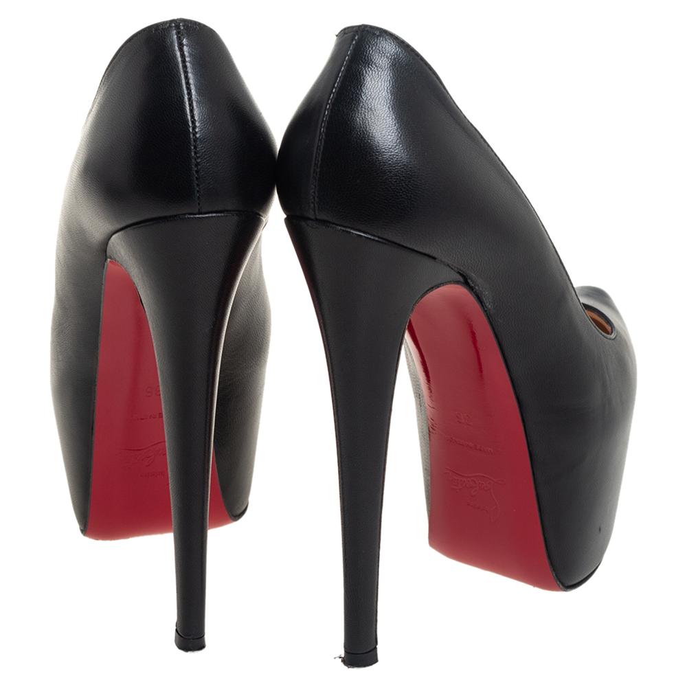 Christian Louboutin Black Leather Daffodile Platform Pumps Size 36 1