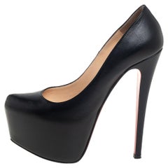 Christian Louboutin Black Leather Daffodile Platform Pumps Size 36