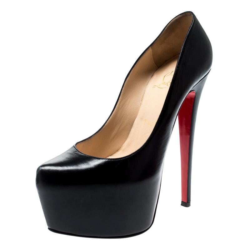 christian louboutin black leather pumps