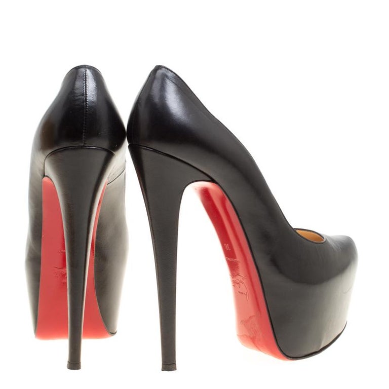 Christian Louboutin Black Leather Daffodile Platform Pumps Christian Louboutin Black Leather Daffodile Platform Pumps