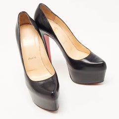 Christian Louboutin Black Leather Daffodile Platform Pumps Size 39