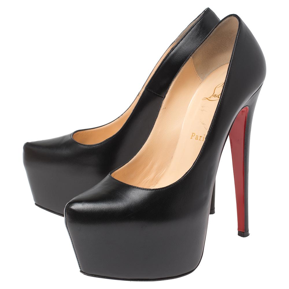 Christian Louboutin Black Leather Daffodile Platform Pumps Size 39.5 1