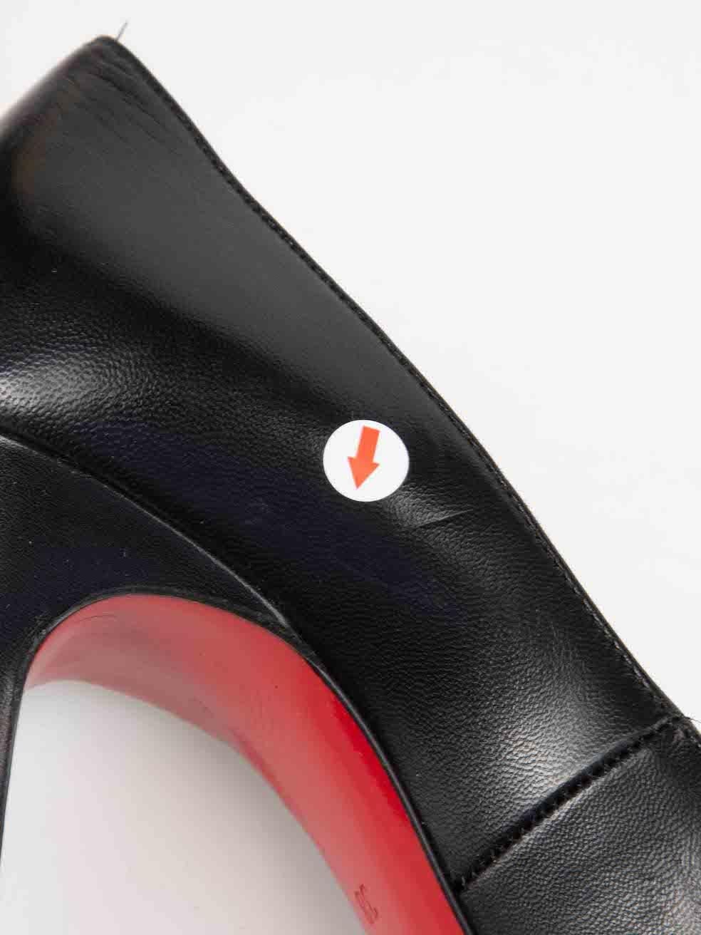 Christian Louboutin Black Leather Door Knock 120 Heels Size IT 38 1