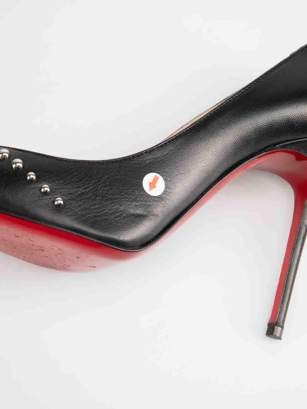 Christian Louboutin Black Leather Door Knock 120 Heels Size IT 38 2