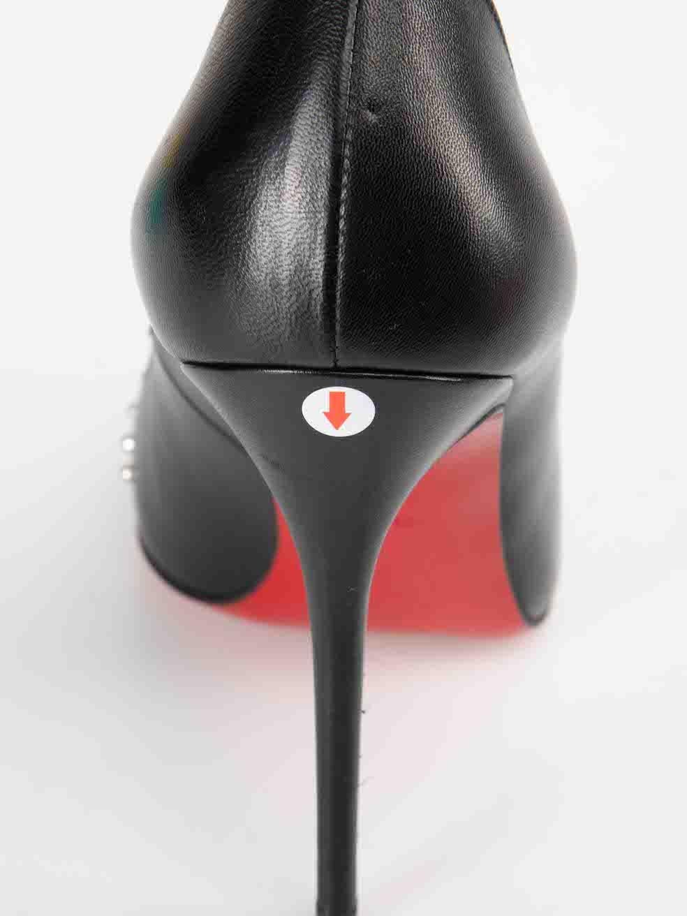 Christian Louboutin Black Leather Door Knock 120 Heels Size IT 38 4