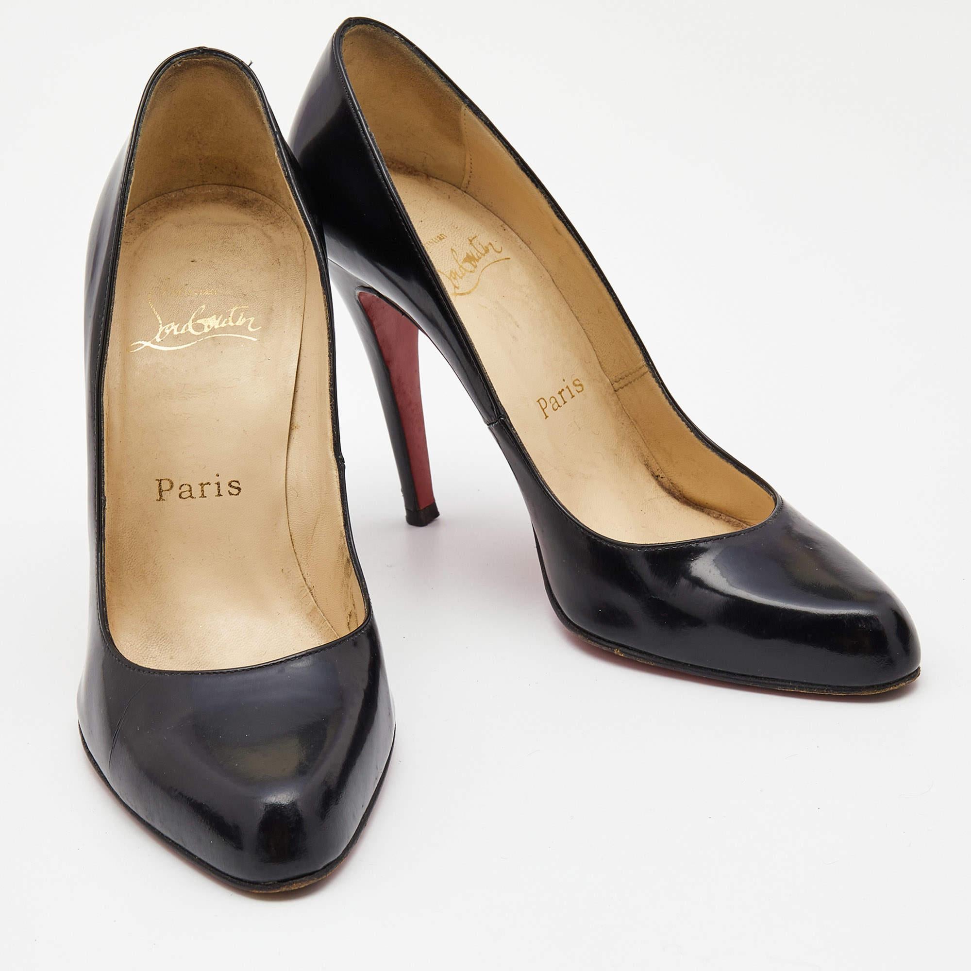 Christian Louboutin Black Leather Elisa Pumps Size 37.5 1