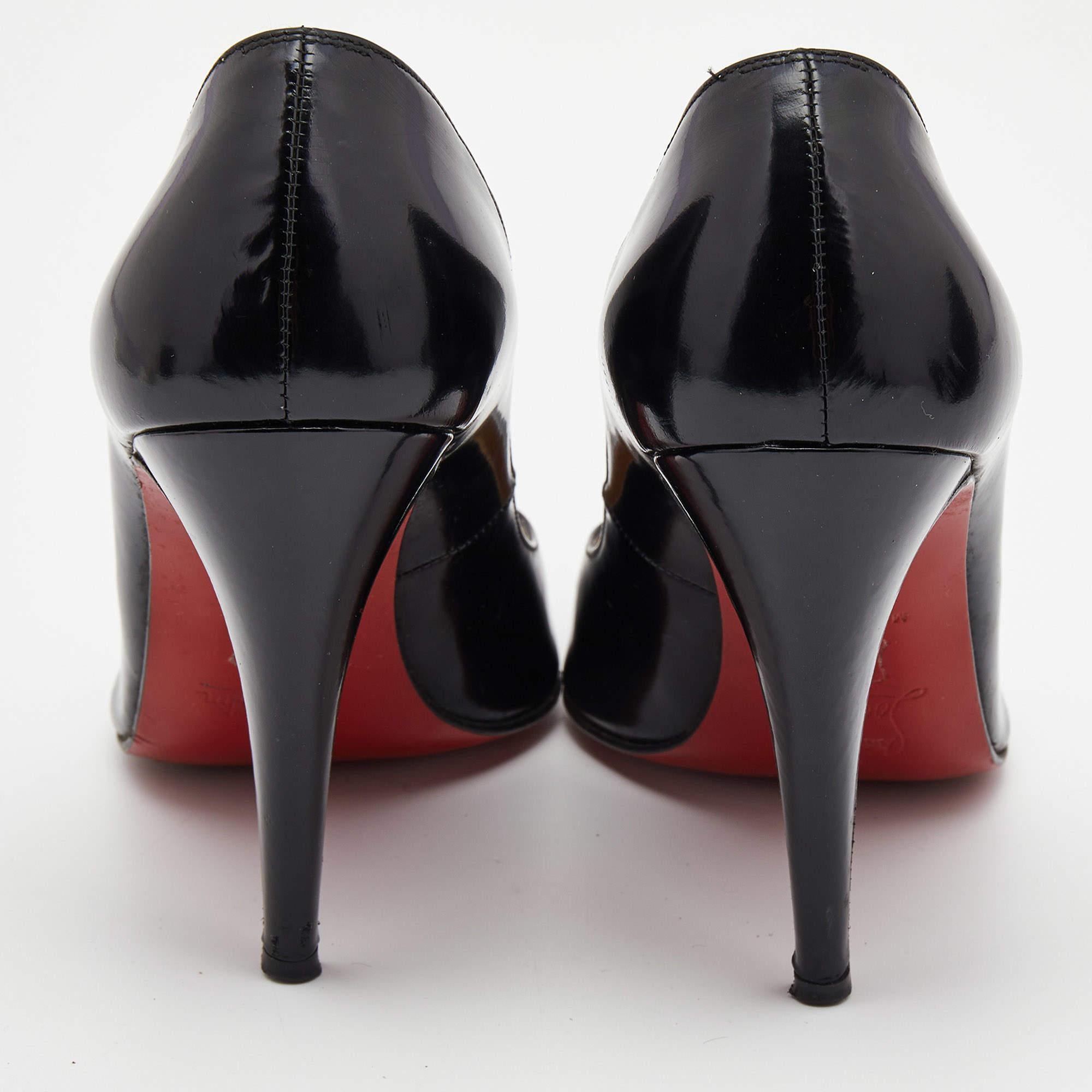 Christian Louboutin Black Leather Elisa Pumps Size 37.5 2