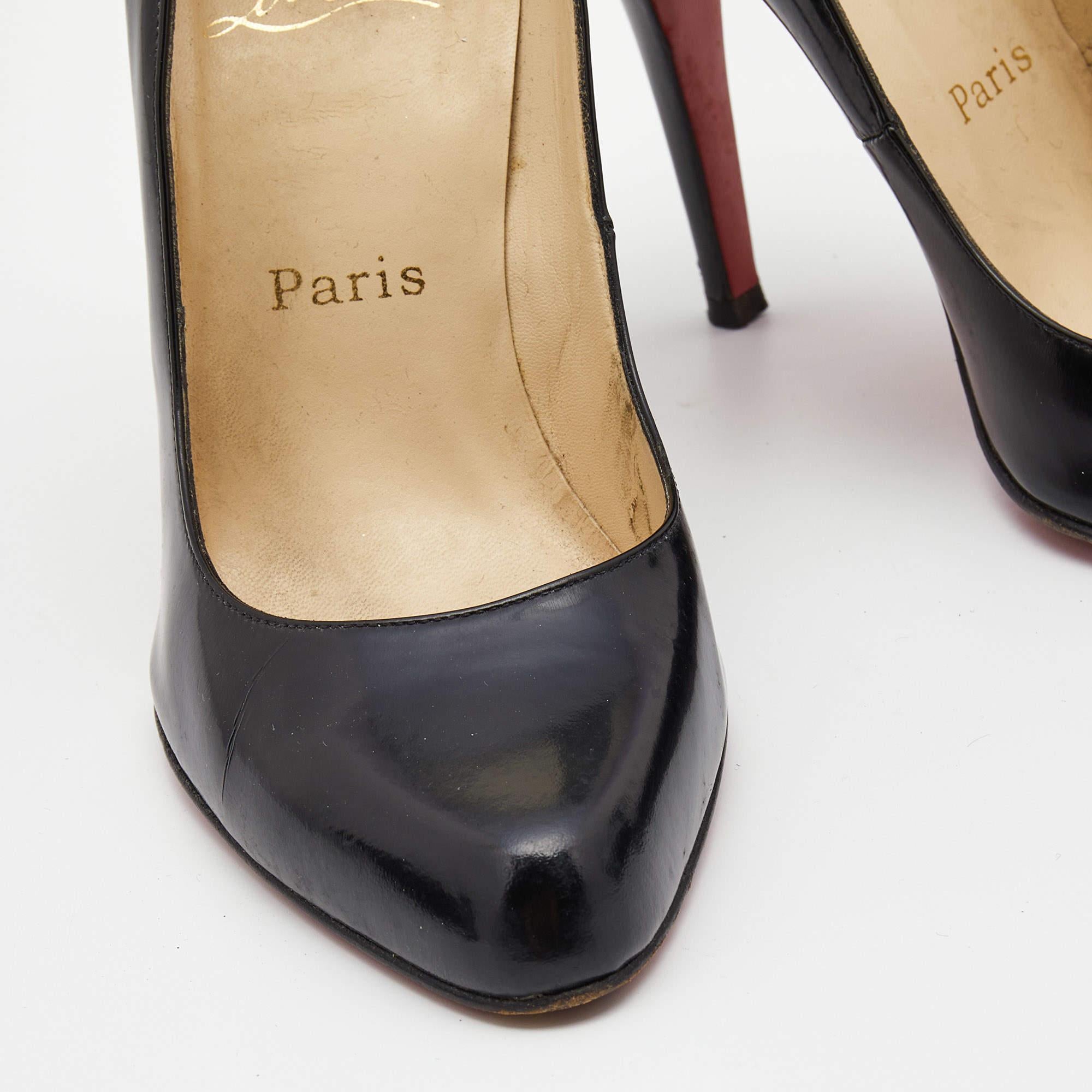Christian Louboutin Black Leather Elisa Pumps Size 37.5 4