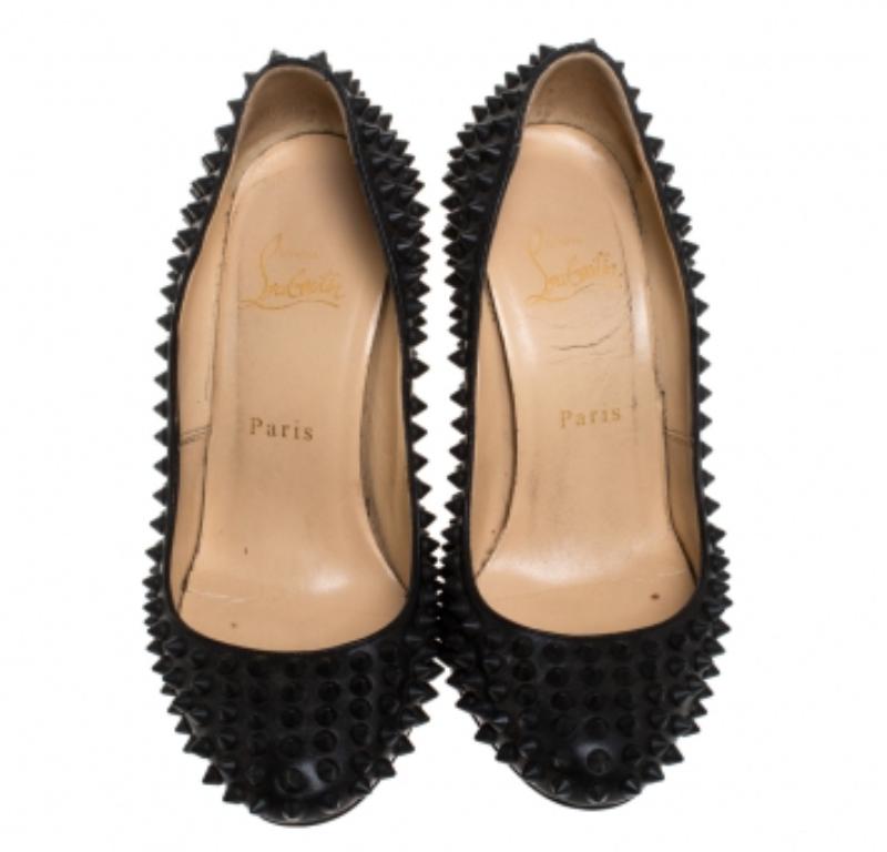 Christian Louboutin Schwarze Fifi Spike Pumps aus Leder Größe 36 Damen im Angebot
