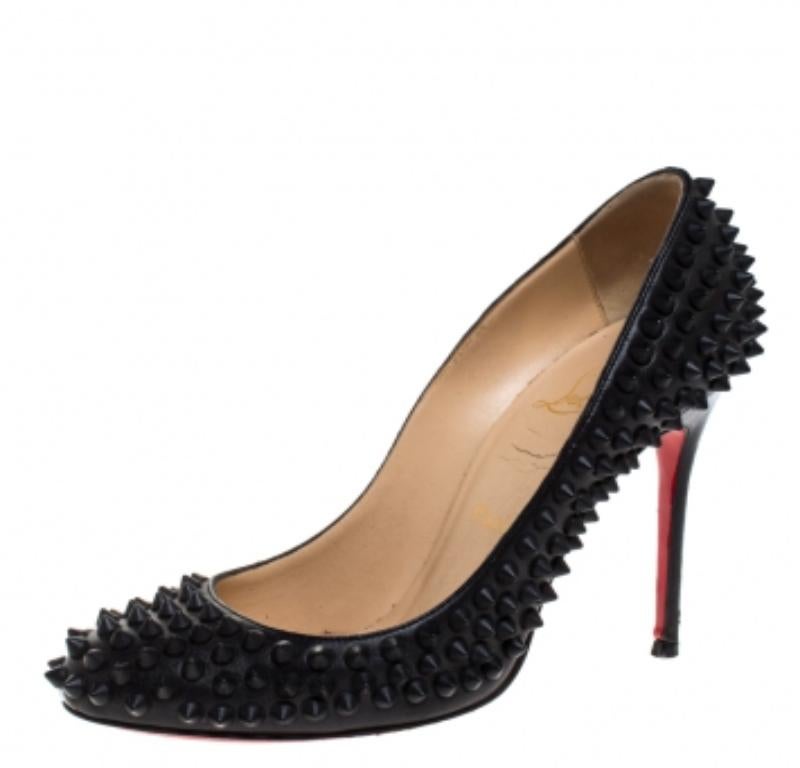 Christian Louboutin Schwarze Fifi Spike Pumps aus Leder Größe 36 im Angebot 2
