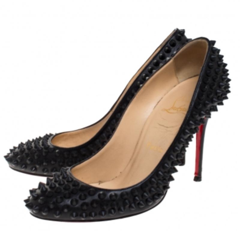 Christian Louboutin Schwarze Fifi Spike Pumps aus Leder Größe 36 im Angebot 3