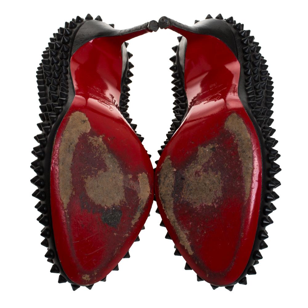 Christian Louboutin Schwarze Leder Fifi Spike Pumps Größe 36 3
