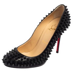 Christian Louboutin Black Leather Fifi Spikes Pumps Size 36