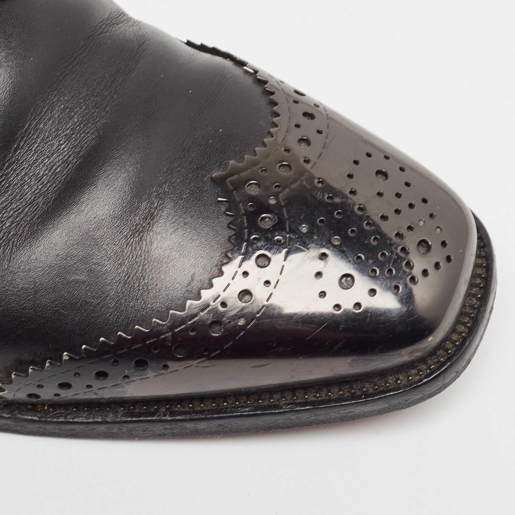 Christian Louboutin Black Leather Gareth Derby Size 40 In Good Condition In Dubai, Al Qouz 2