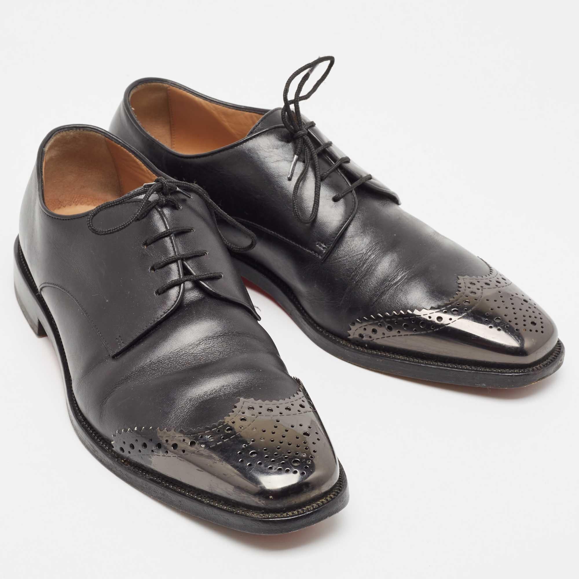Christian Louboutin Black Leather Gareth Derby Size 40 4