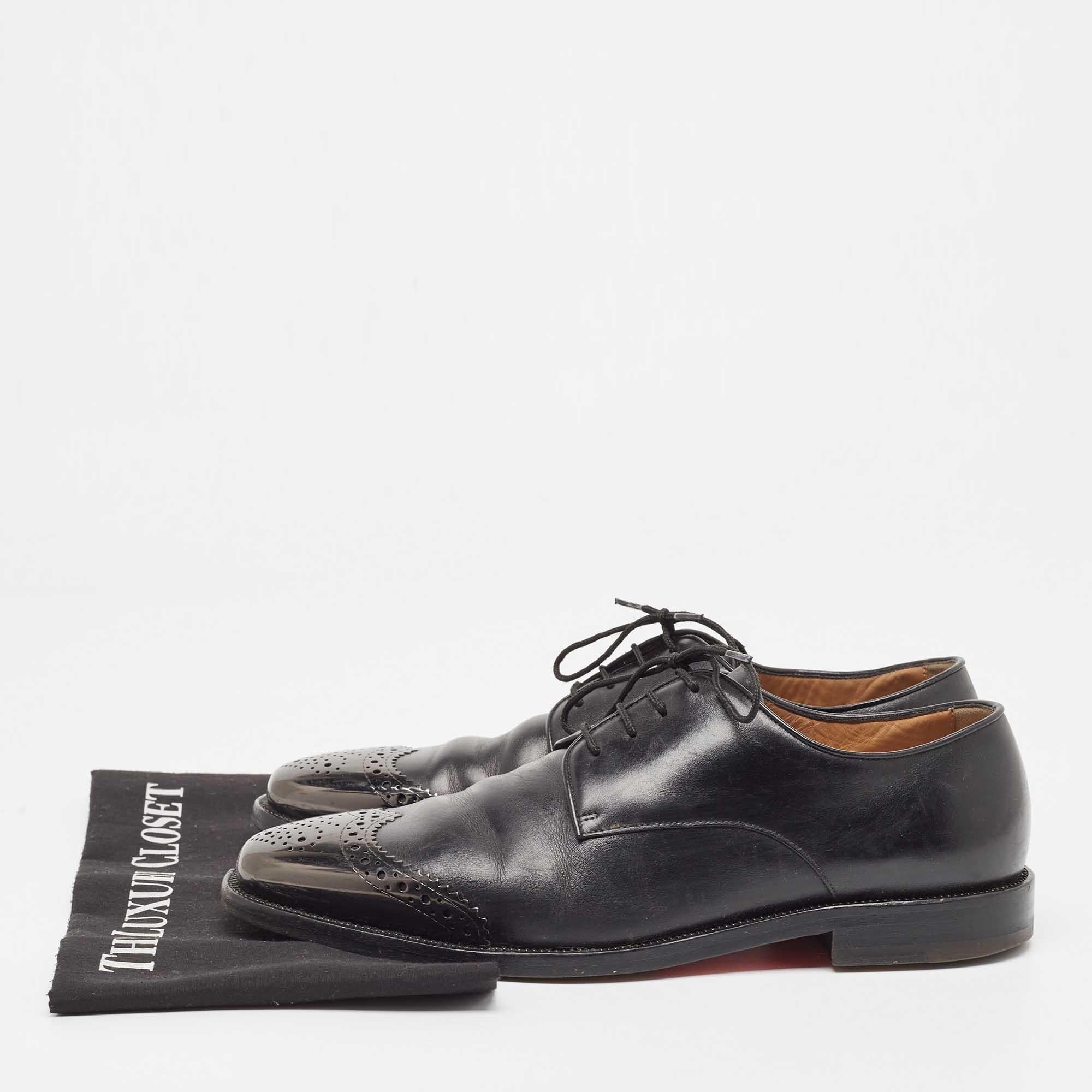 Christian Louboutin Black Leather Gareth Derby Size 40 For Sale 5