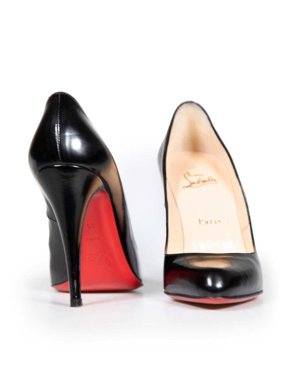 Christian Louboutin Black Leather High Heeled Pumps Size IT 39 In Good Condition For Sale In London, GB