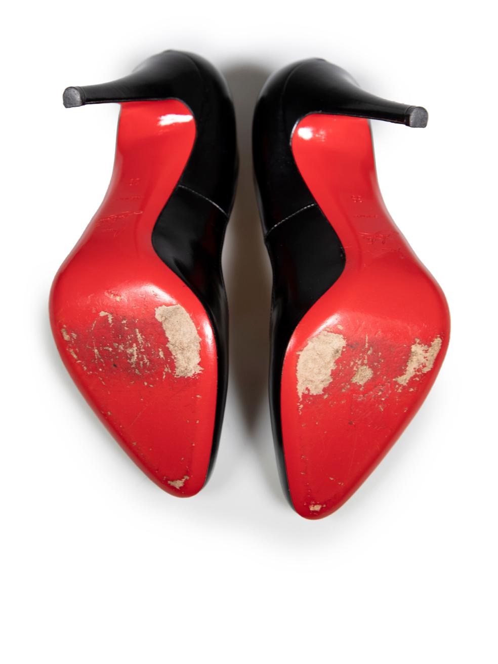 Christian Louboutin Chaussures à talons hauts en cuir noir Taille IT 39 Pour femmes en vente