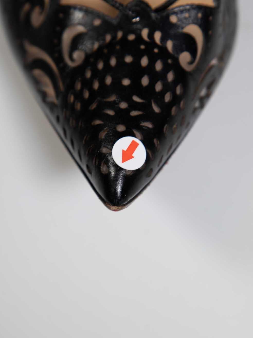 Christian Louboutin Black Leather Impera 100 Specchio Heels Size IT 39.5 For Sale 2