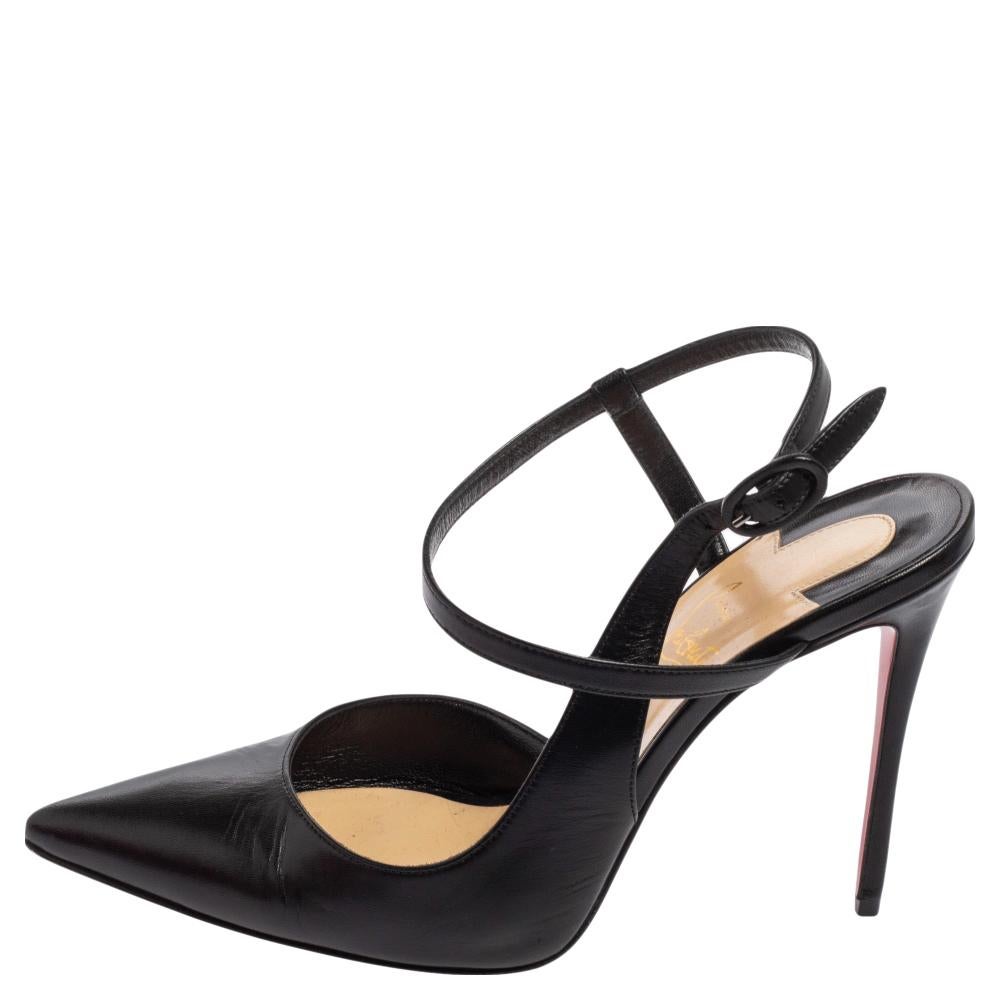 Fall in love with shoes all over again with this pair from Christian Louboutin. Crafted from mesh and leather, these pumps carry pointed toes, buckle ankle straps, and a set of 11 cm heels. Own these today and flaunt them with all your chic