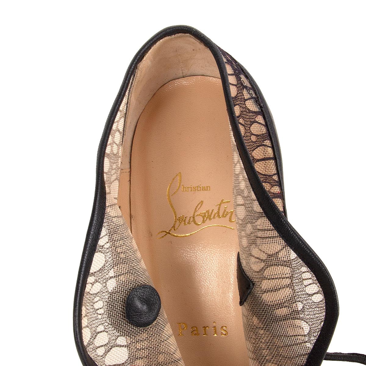 CHRISTIAN LOUBOUTIN pelle nera & LACE Stivaletti Scarpe 36.5 in vendita 2