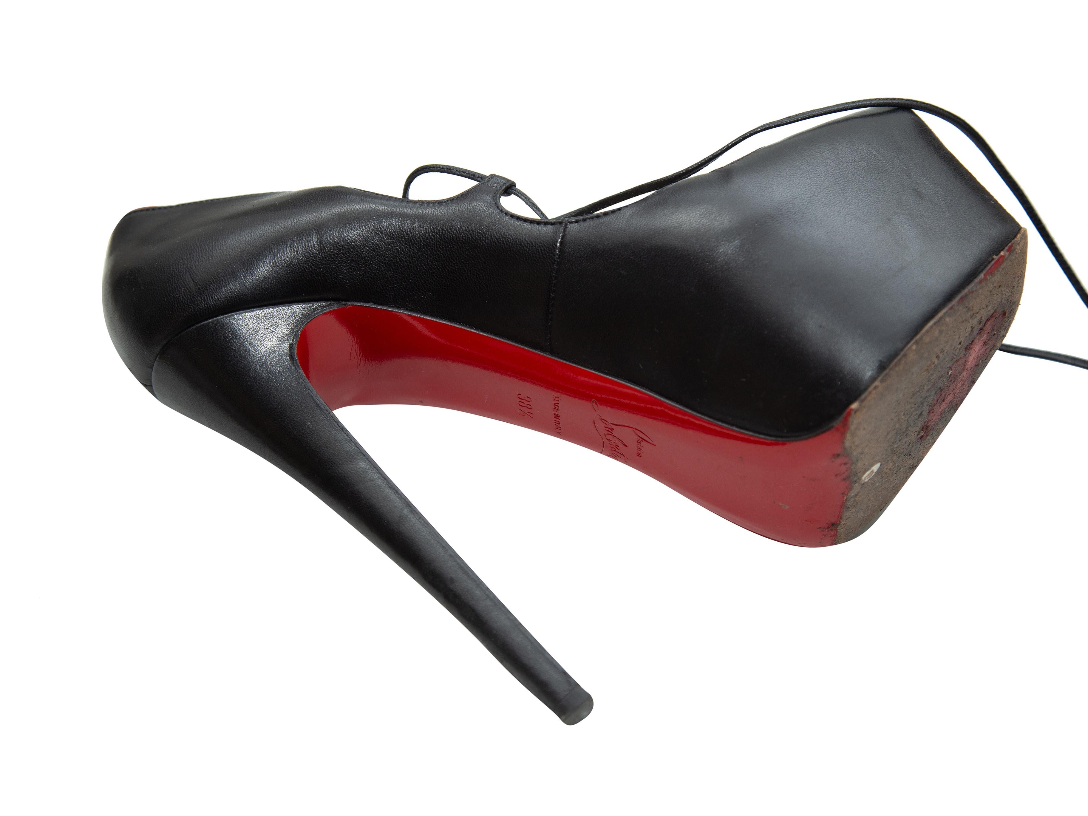 christian louboutin tie up heels