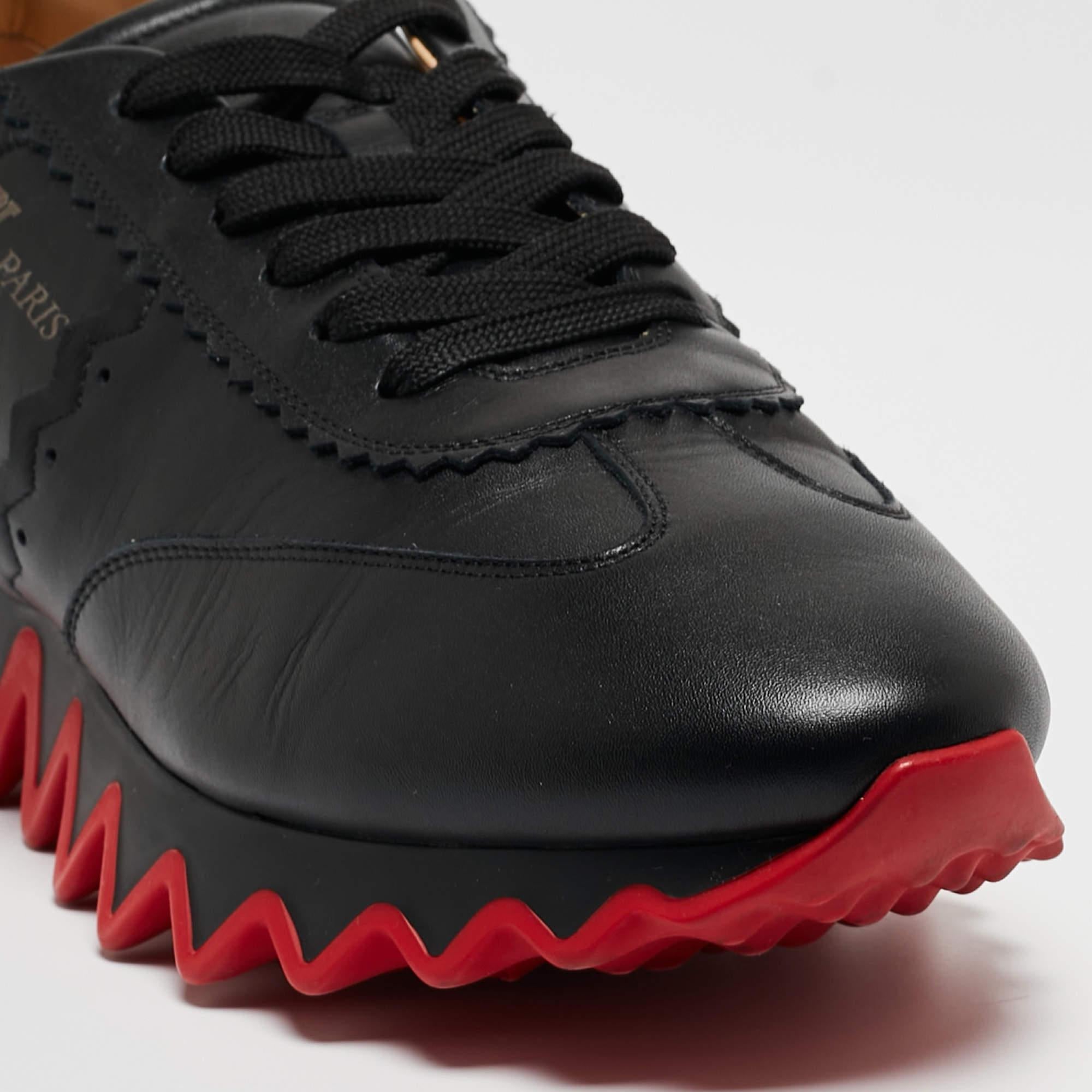 Christian Louboutin Black Leather Loubishark Sneakers Size 43 3