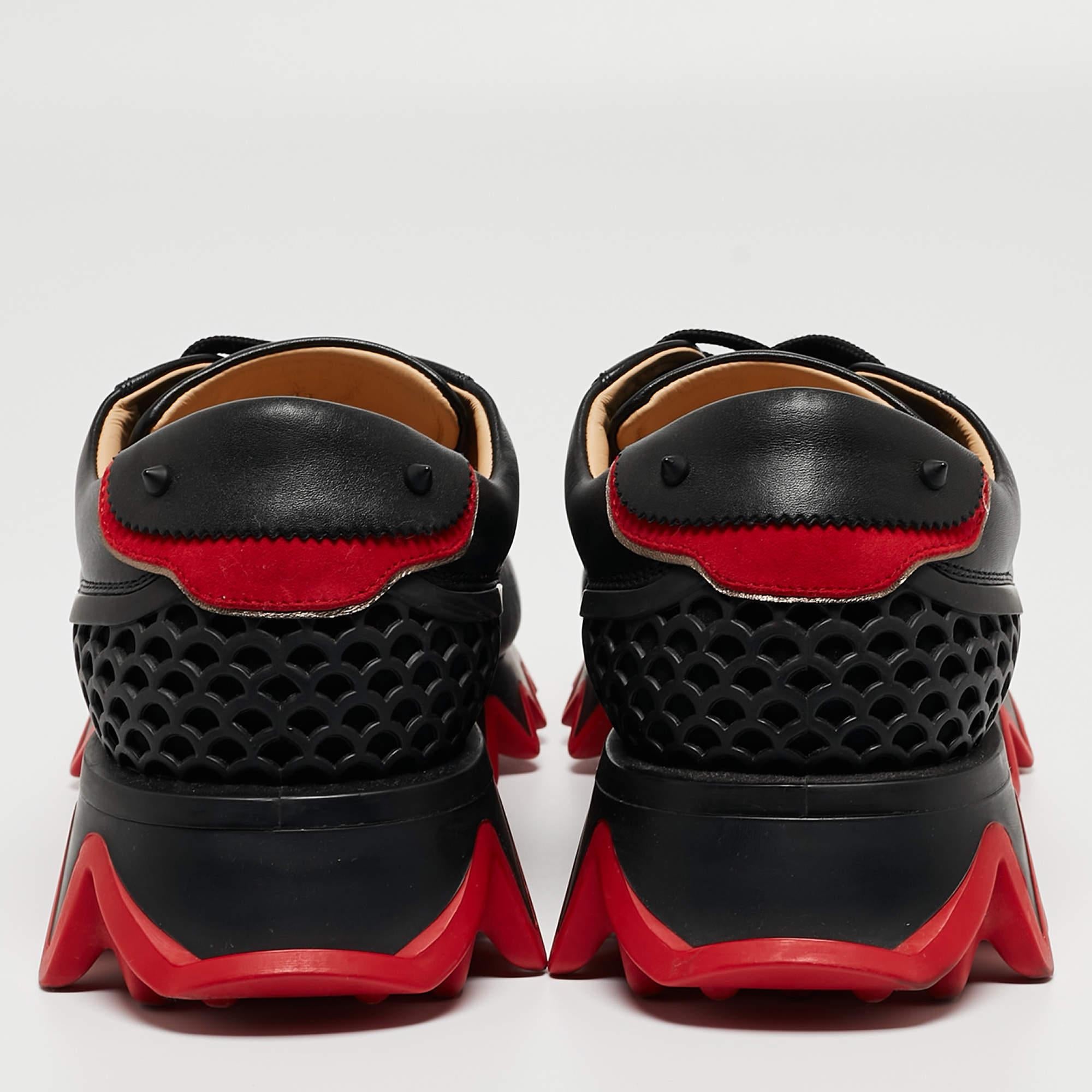 Christian Louboutin Black Leather Loubishark Sneakers Size 43 4