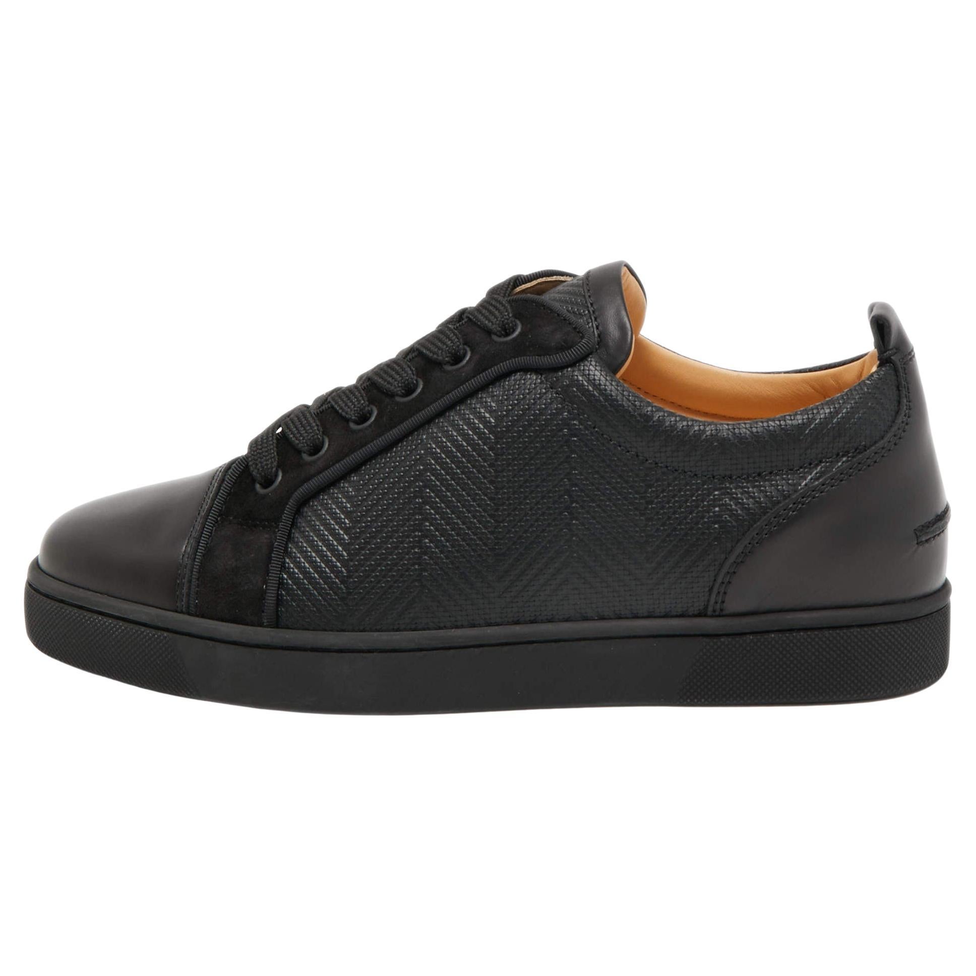 Christian Louboutin Black Leather Louis Junior Low Top Sneakers Size 40 at  1stDibs