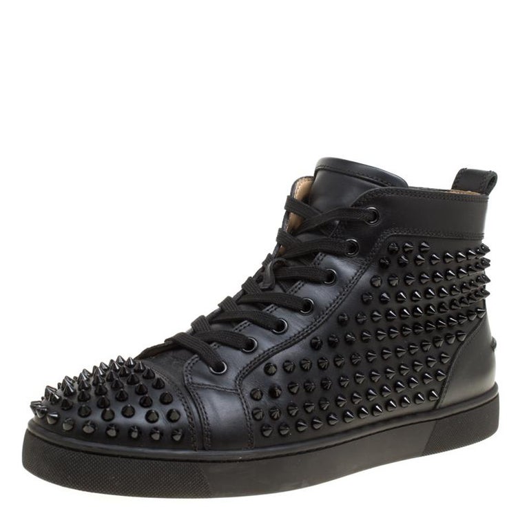 Men's CHRISTIAN LOUBOUTIN Size 8 Charcoal Suede Louis Spike High Top  Sneakers at 1stDibs